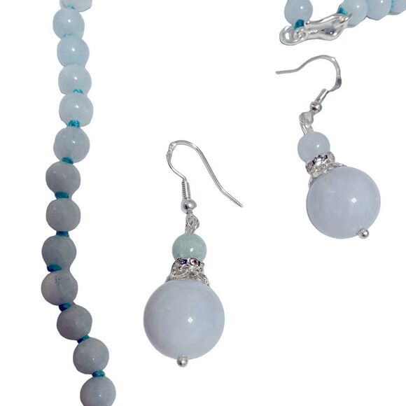 Aquamarine Necklace and Earring Set Black Friday sale! - Picture 3 of 11